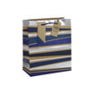 Picture of BLUE STRIPED KRAFT GIFT BAG